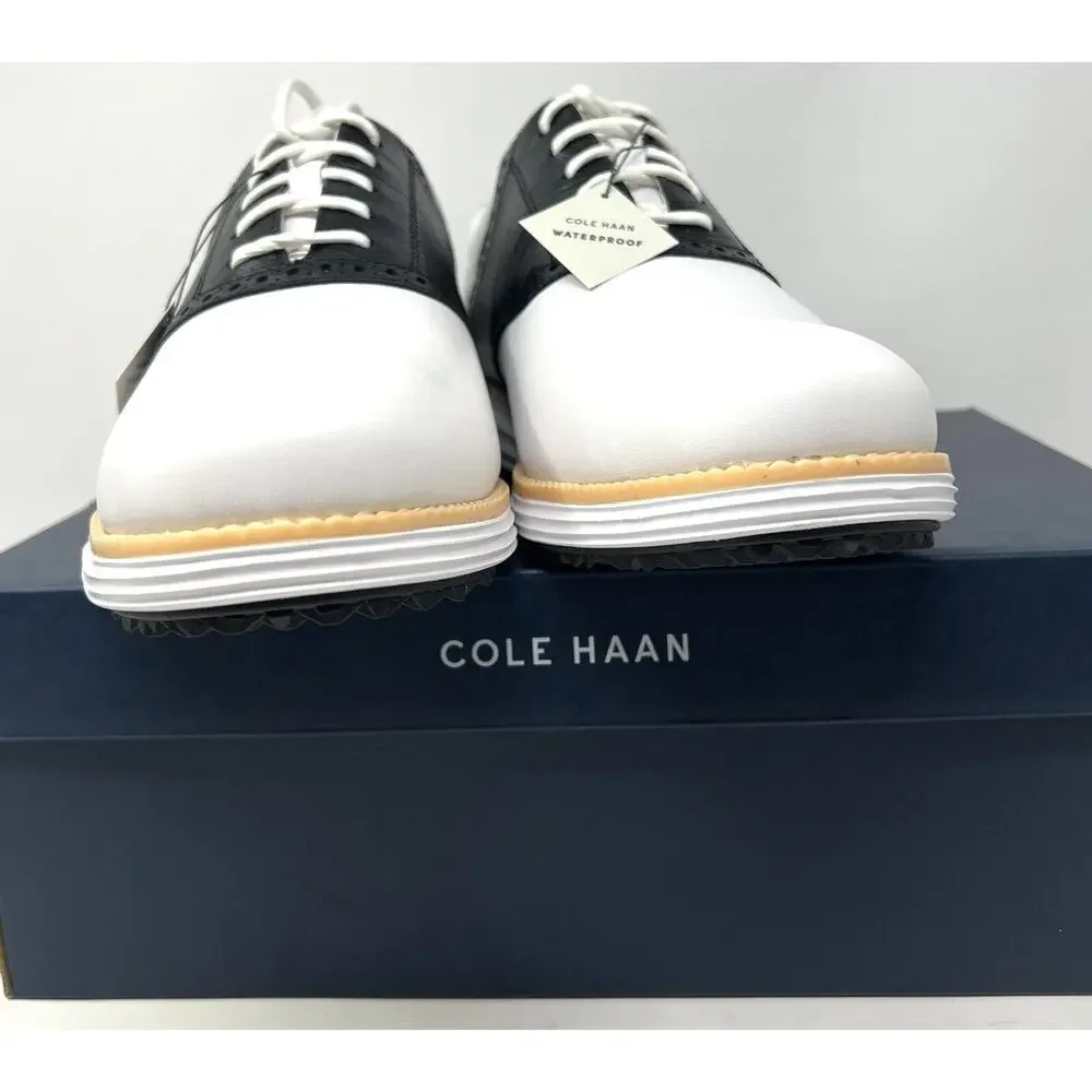 Cole Haan OG Original Grand Saddle Golf Shoe Size 11.5 WHITE BLACK CROC C37176